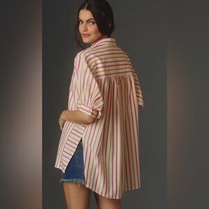 Pilcro Painter Button Down Striped Shirt Oversized size Medium